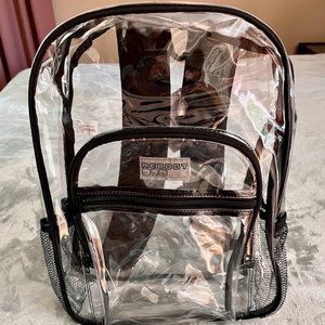 Clear Backpack * Reboot * Three compartments + 2 mesh side pockets * NWT
